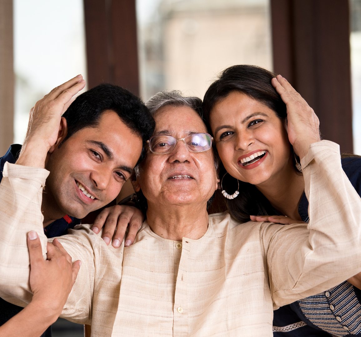 Family together at home